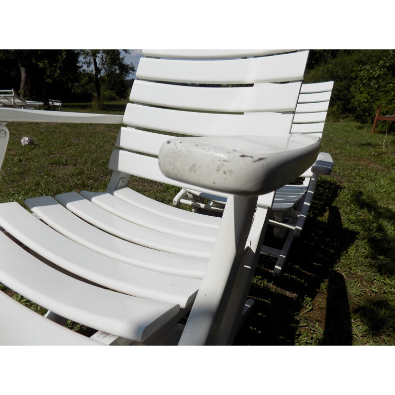 Pair of vintage wooden garden chairs for Herlag