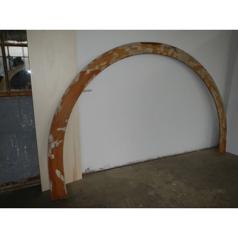 Vintage half oval frame in fir and poplar wood