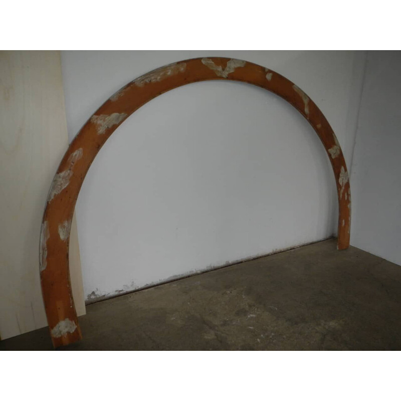 Vintage half oval frame in fir and poplar wood