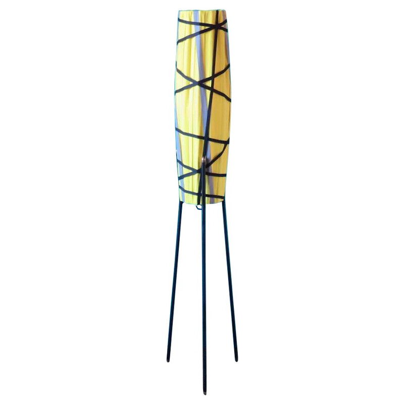 Danish yellow floor lamp - 1950s