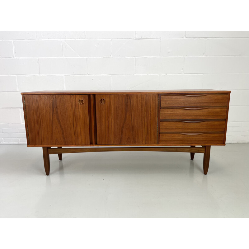 Vintage teak 2 doors and 4 drawers sideboard, 1960s