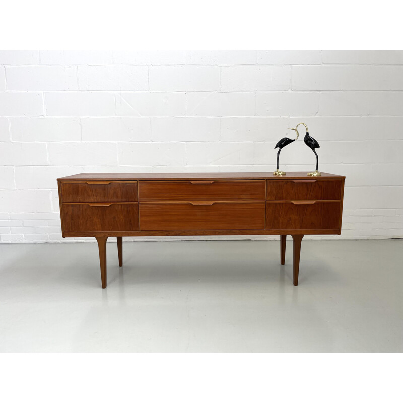 Vintage teak sideboard with six drawers by Frank Guille for Austinsuite London, England 1960s