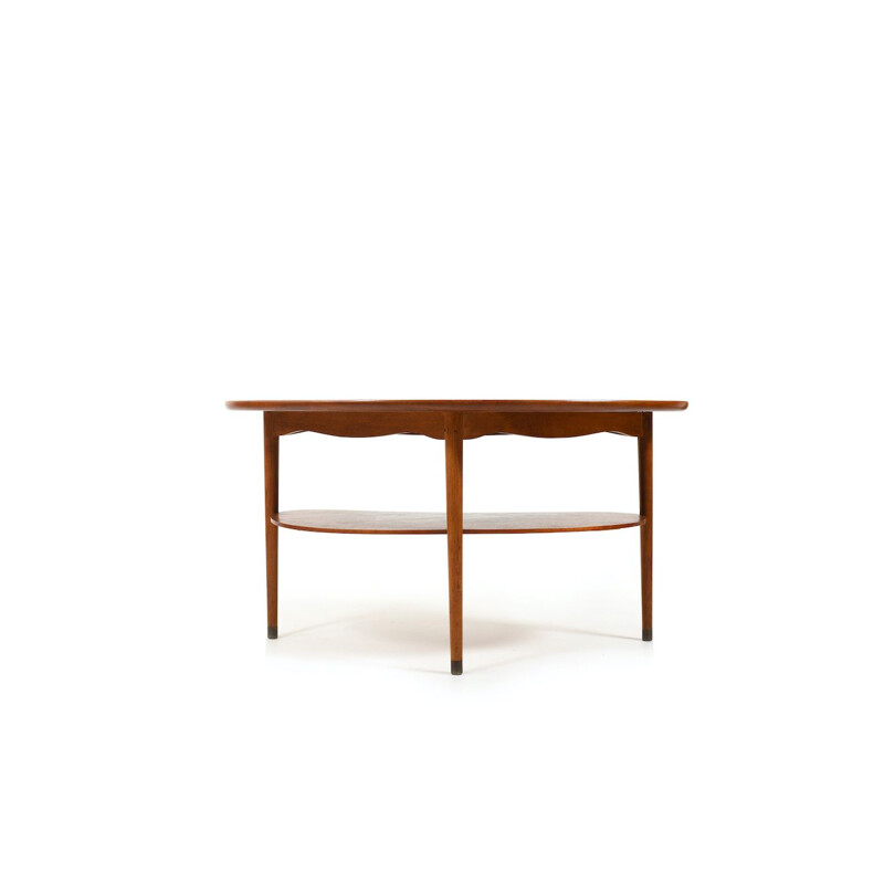 Vintage teak and oak coffee table by Anton Kildeberg, 1950