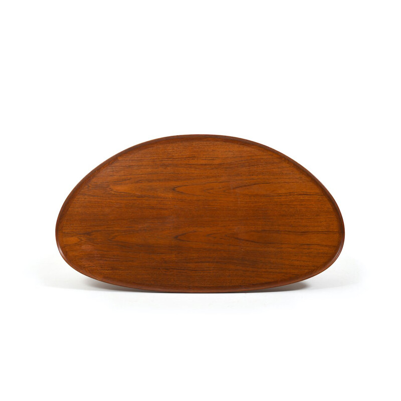 Table basse vintage en teck et chêne par Anton Kildeberg, 1950