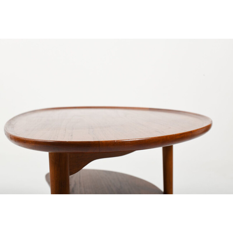 Table basse vintage en teck et chêne par Anton Kildeberg, 1950