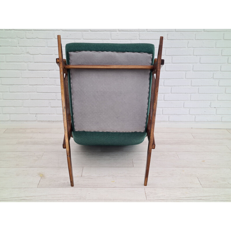 Danish vintage beechwood rocking chair, 1950-1960s