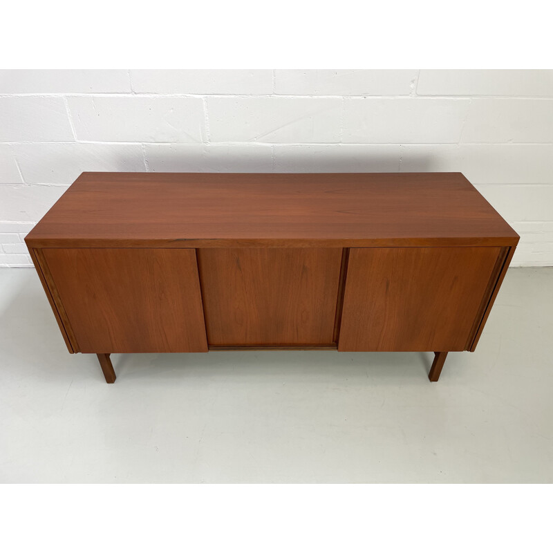 Vintage teak with sliding doors sideboard, Denmark 1960s