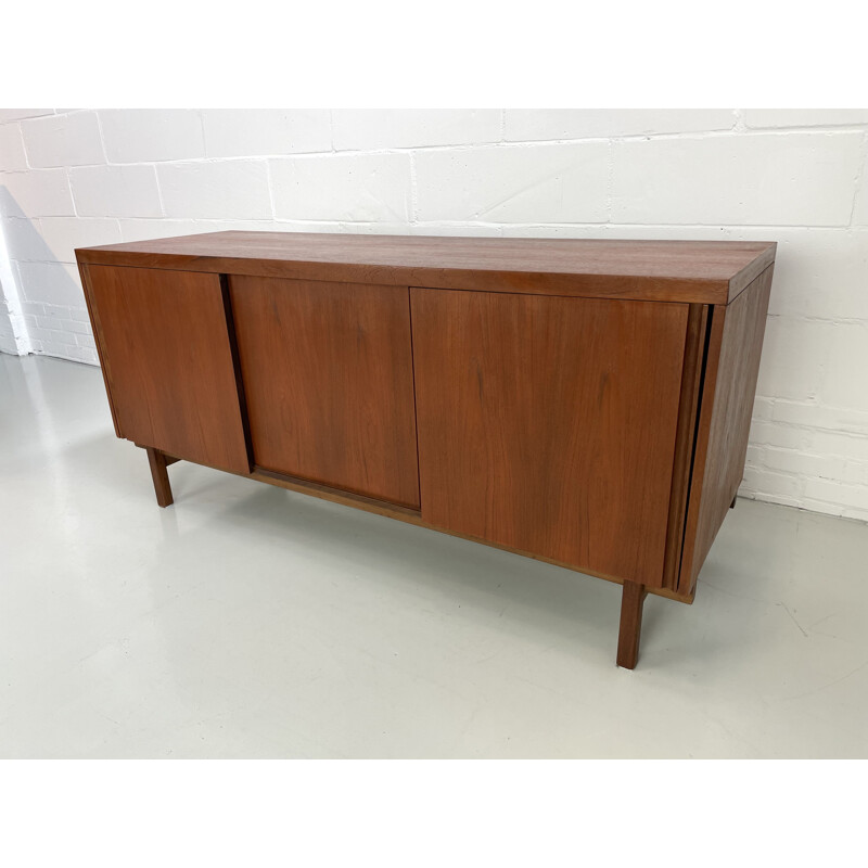 Vintage teak with sliding doors sideboard, Denmark 1960s