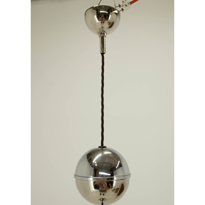 Vintage height adjustable Bauhaus style pendant lamp, 1930s