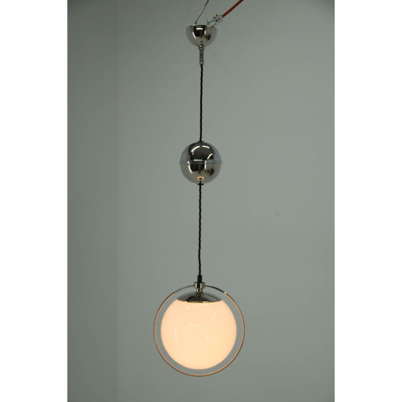 Vintage height adjustable Bauhaus style pendant lamp, 1930s