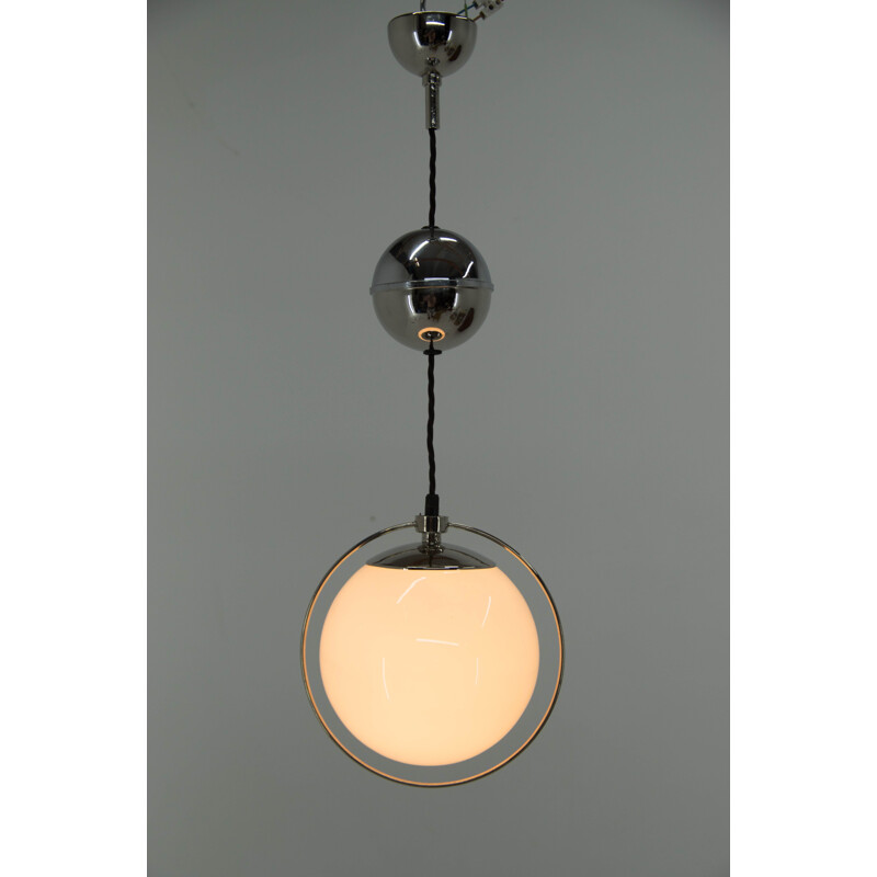 Vintage height adjustable Bauhaus style pendant lamp, 1930s