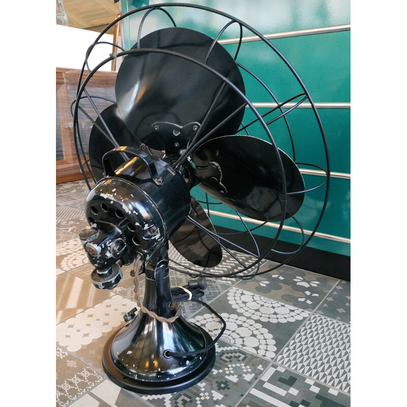 Ventilatore da tavolo oscillante Diehl d'epoca modello F 16912, USA 1930