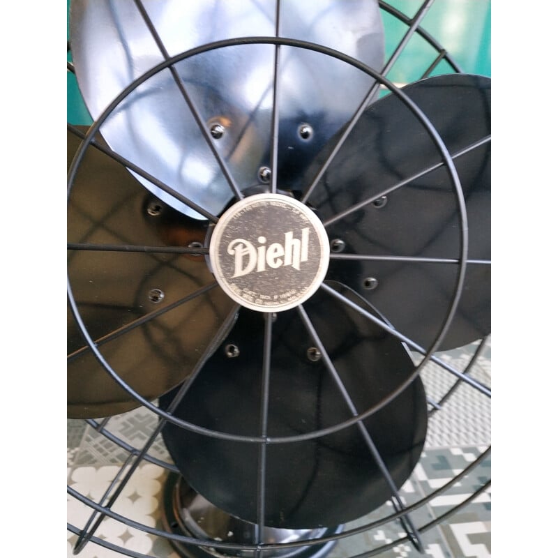 Ventilateur de table vintage oscillant Diehl modèle F 16912, États-Unis 1930