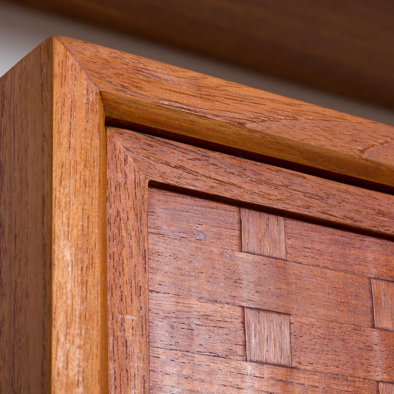 Teak vintage wall unit with a secretaire desk and 3 shelves by Poul Cadovius, Denmark 1960s