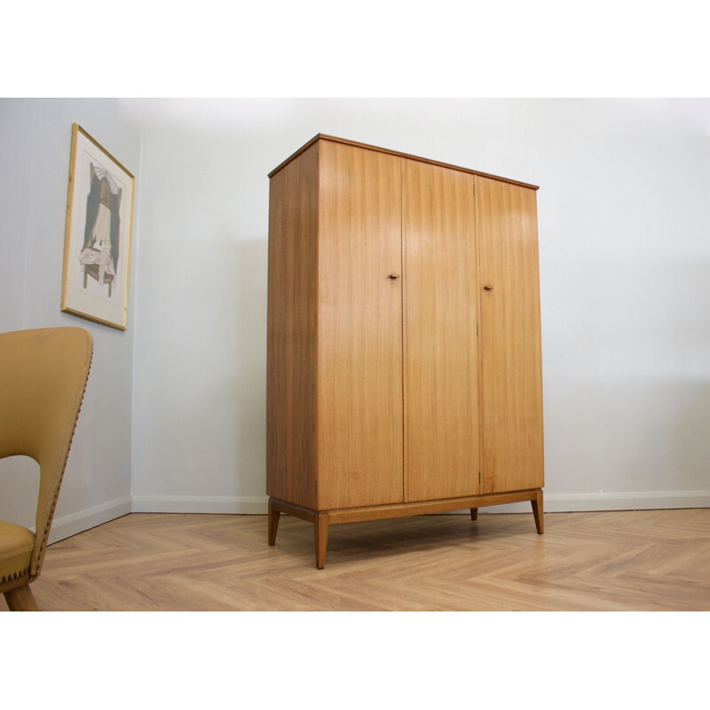 Vintage walnut triple door cabinet by Alfred Cox for Heal's, UK 1960s