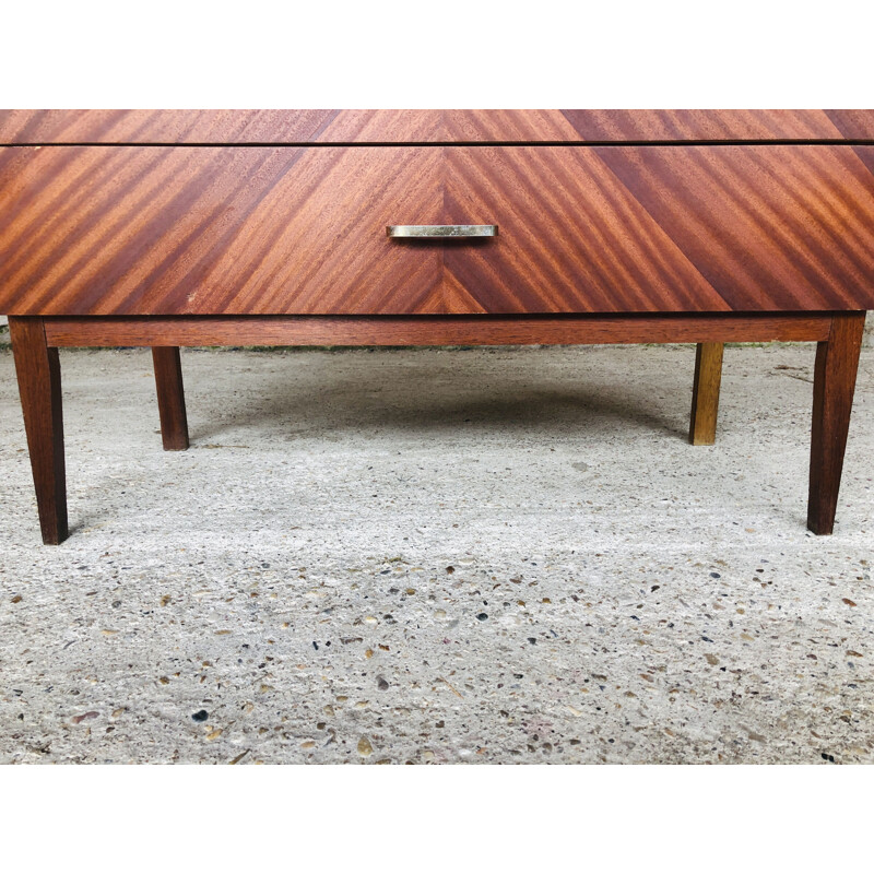 Vintage chest of drawers with 4-drawers and a veneer finish, 1960-1970