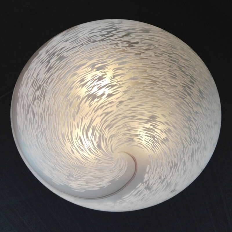 Mid century Murano glass three-light spiral ceiling lamp, Italy 1970s