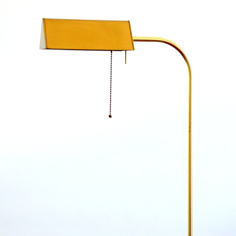 Vintage gilt brass adjustable floor lamp, 1970