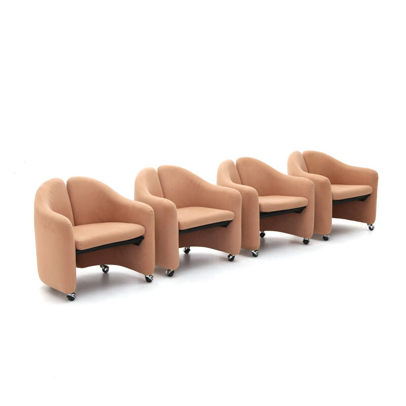 Set of 4 vintage armchairs PS 142 by Gerli for Tecno, 1960