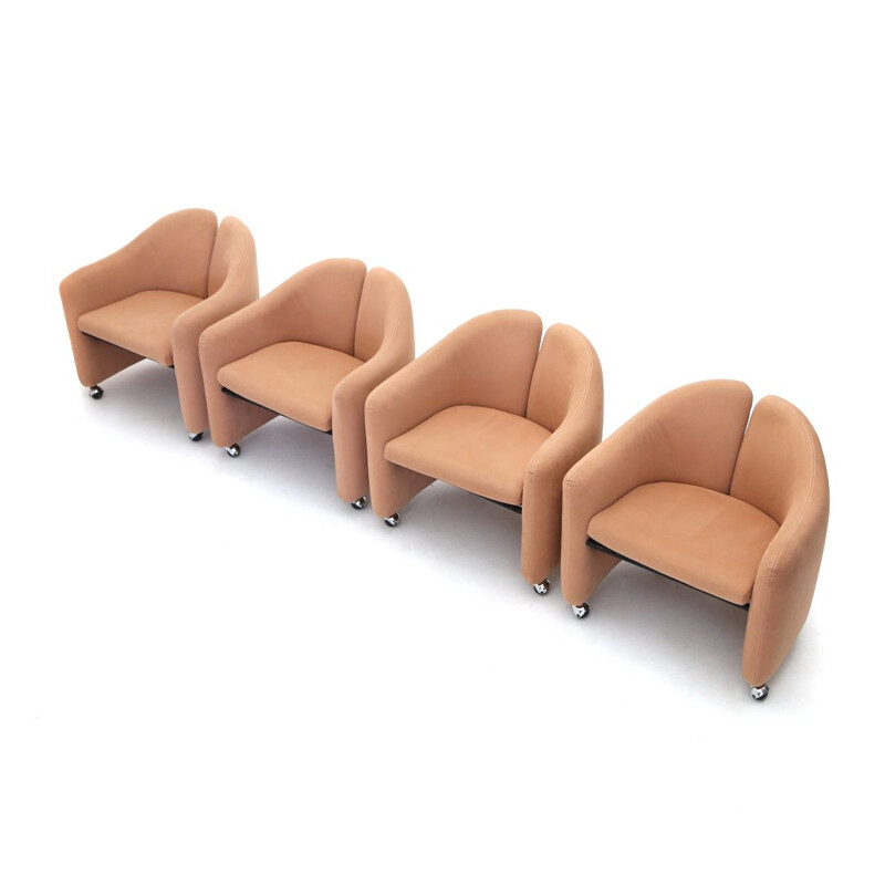 Lot de 4 fauteuils vintage PS 142 par Gerli pour Tecno 1960