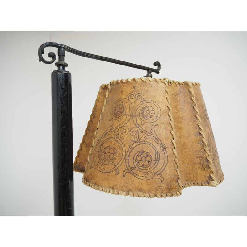 Vintage houten vloerlamp, Art Nouveau 1910