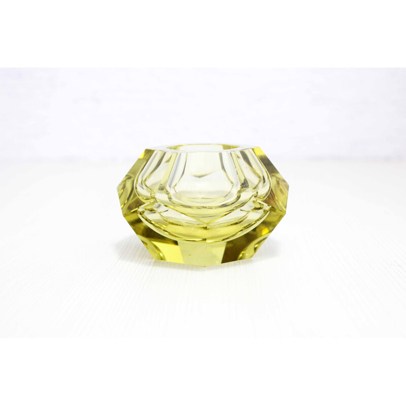 Vintage Murano glass diamond ashtray by Seguso, 1960