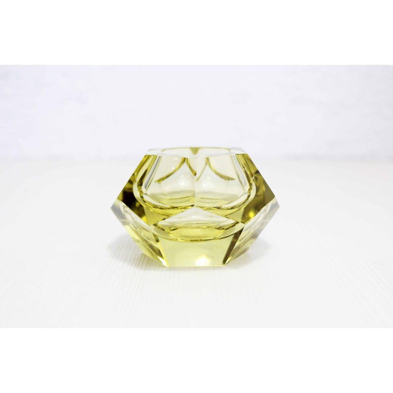 Vintage Murano glass diamond ashtray by Seguso, 1960