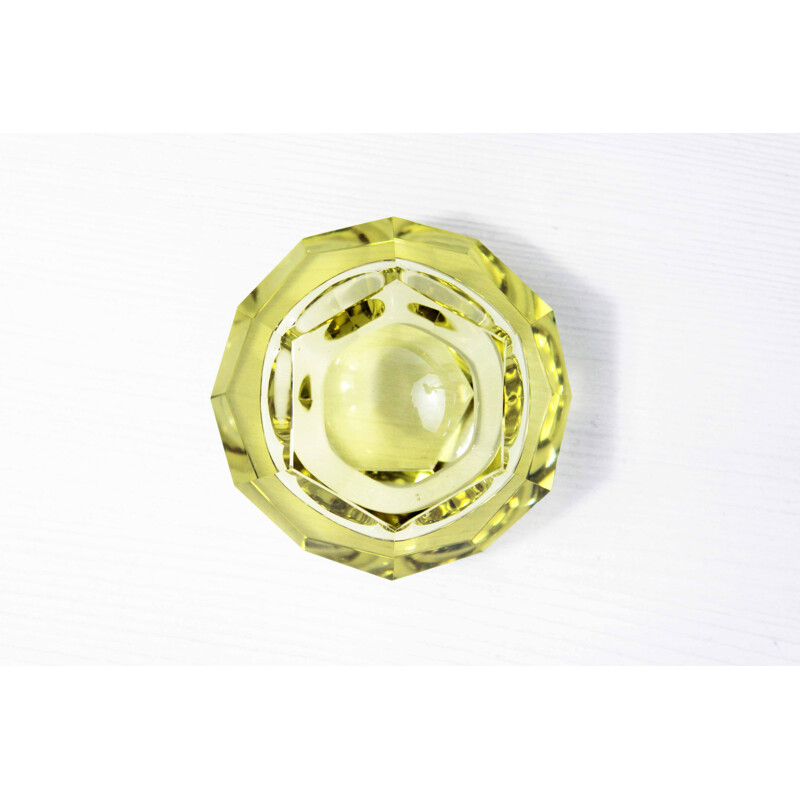 Vintage Murano glass diamond ashtray by Seguso, 1960