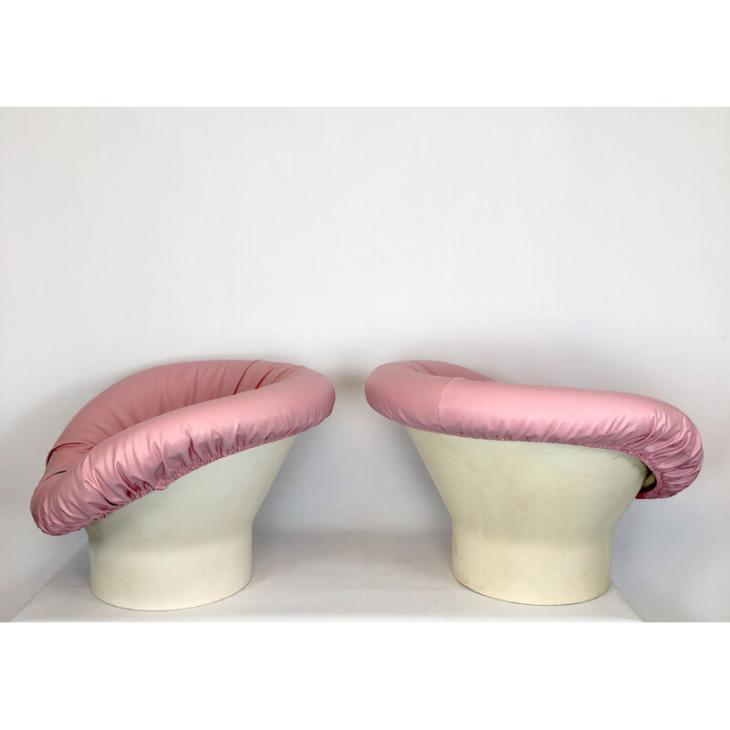 Pair of vintage Korkus pink armchairs by Lennart Bender for Ulferts Ab, 1968s