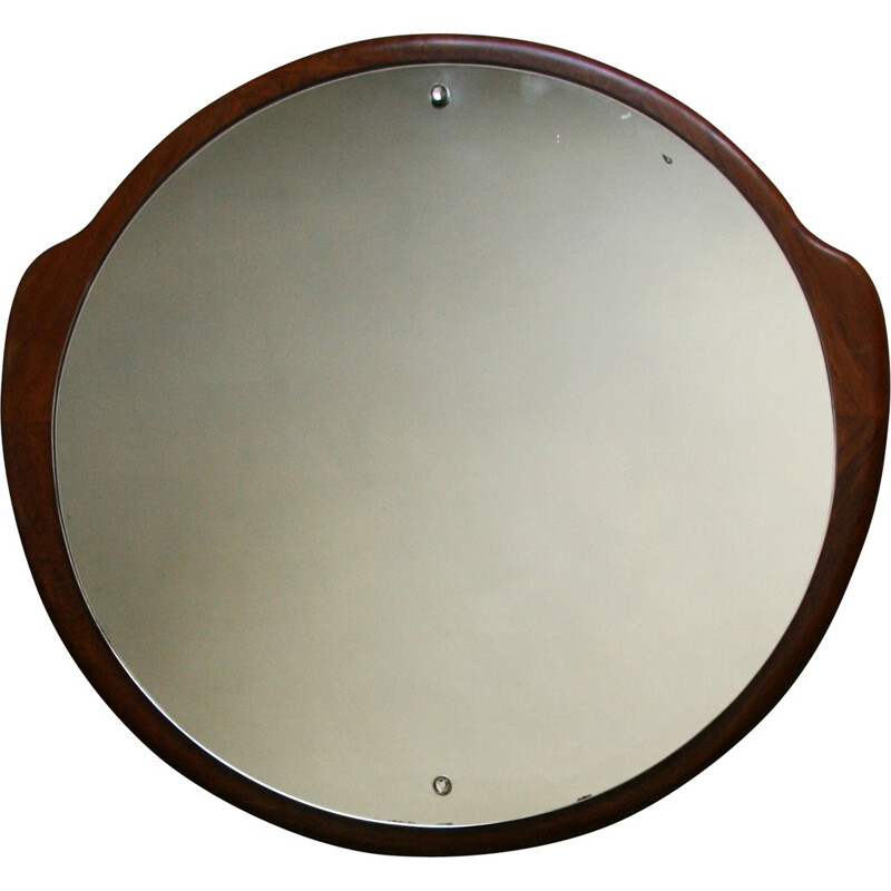 Circular teak mirror - 1960s