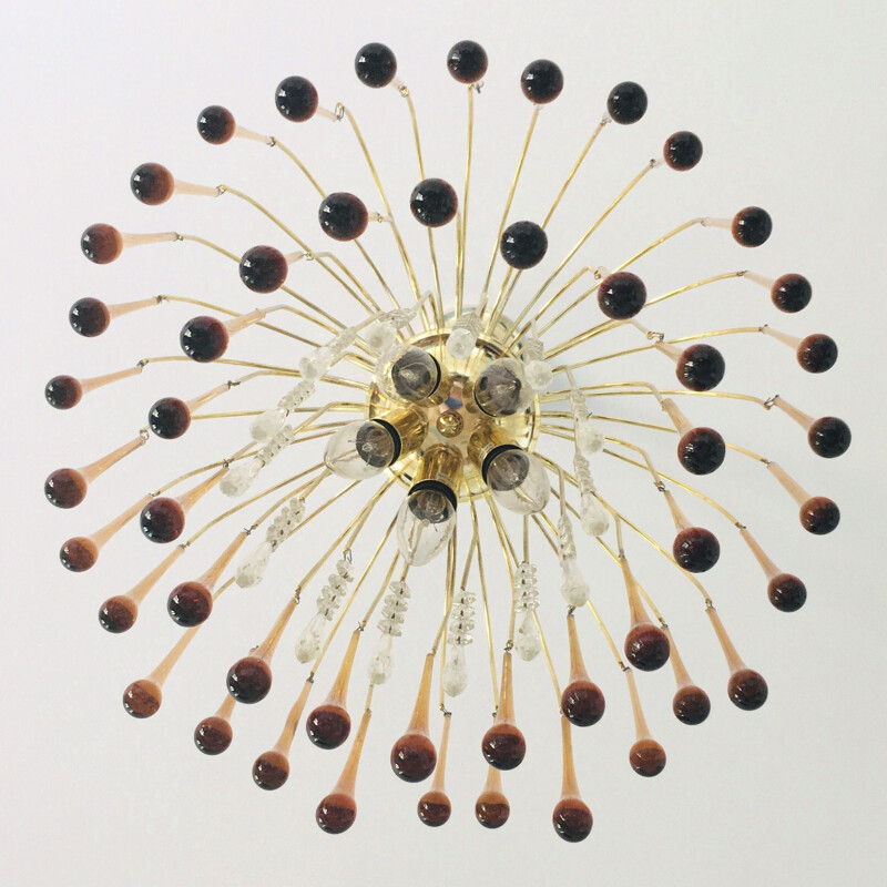 Vintage Murano glass chandelier in the shape of drops, 1970