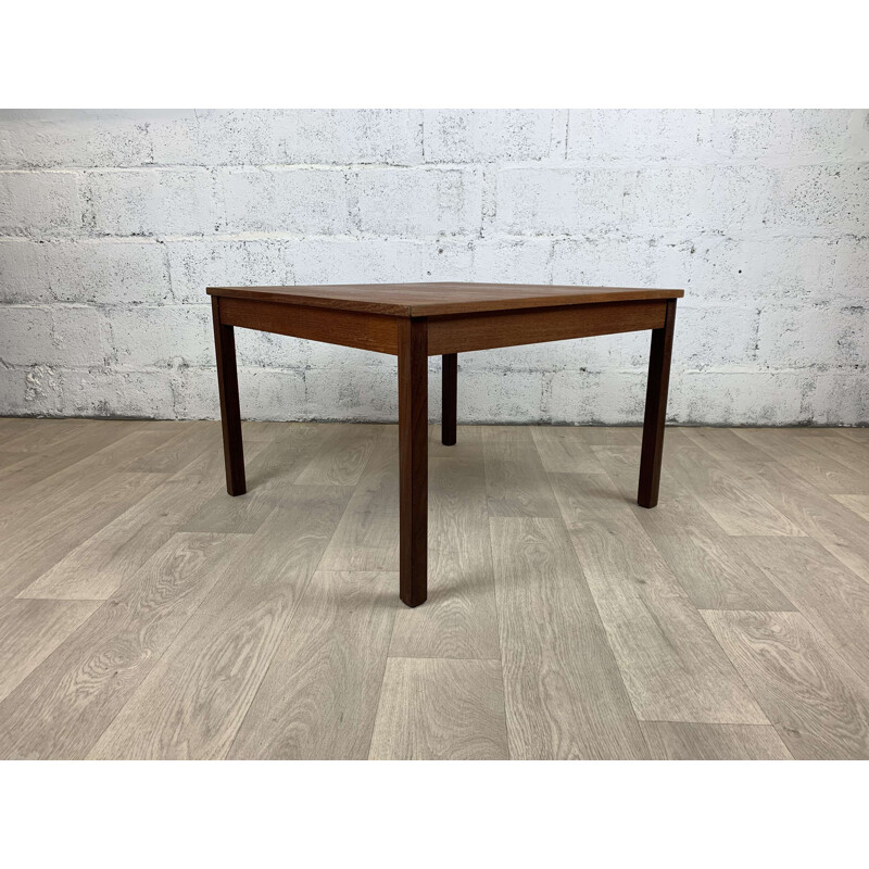 Square vintage teak coffee table by Domino Mobler, Scandinavian 1960s