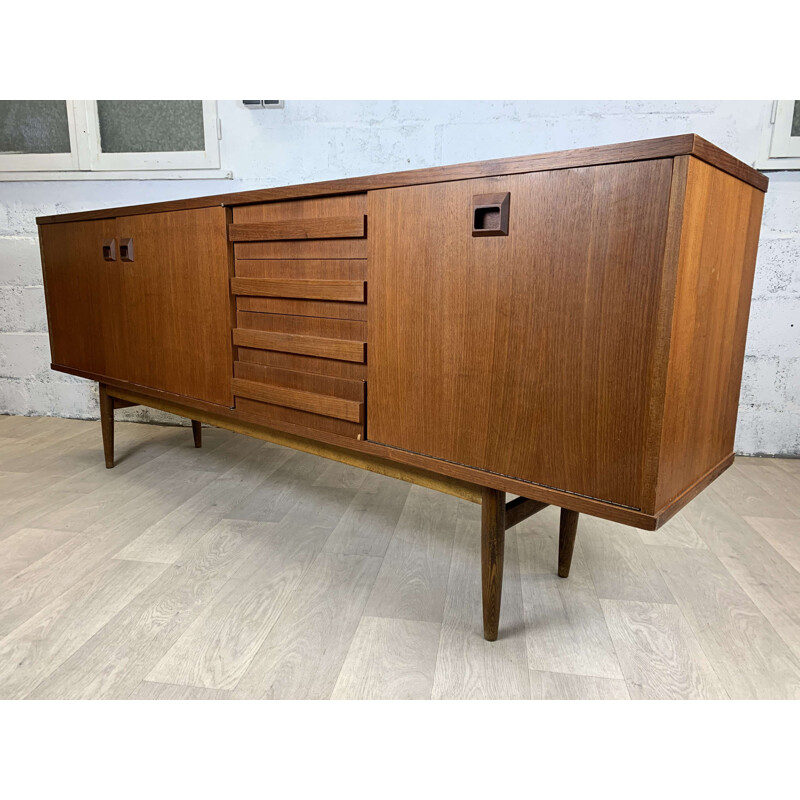 Large vintage scandinavian teak sideboard for Eros, 1960s