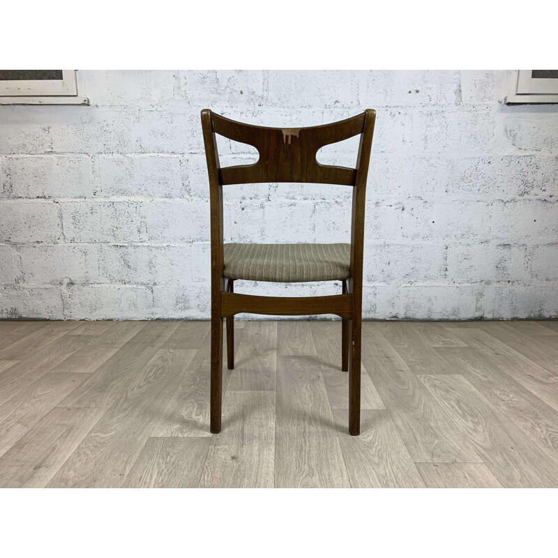 Set of 6 scandinavian vintage oak chairs by Kurt Østervig, 1960