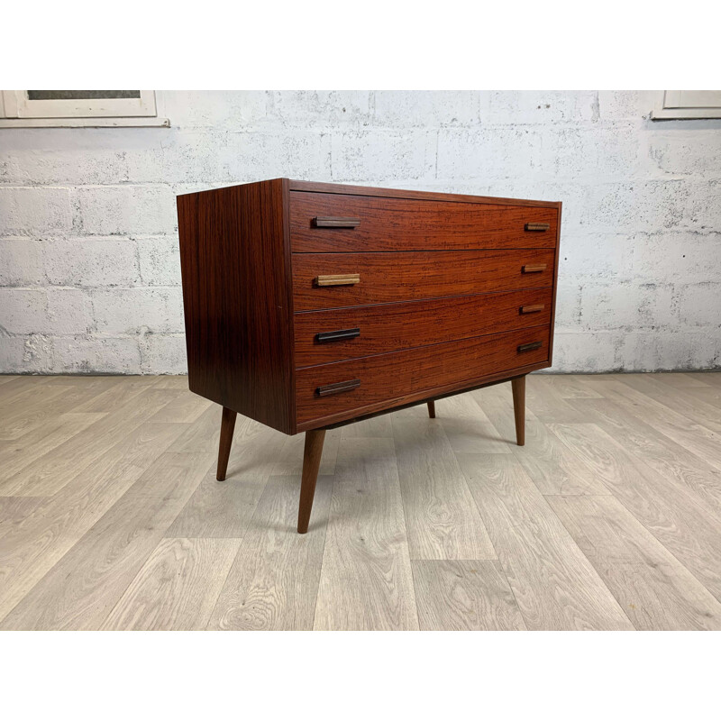 Scandinavian vintage rosewood chest of drawers, 1960