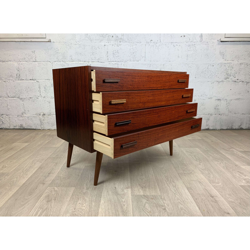 Scandinavian vintage rosewood chest of drawers, 1960