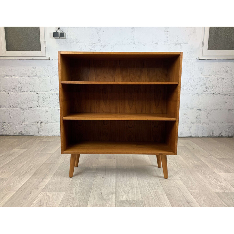 Scandinavian vintage open bookcase in teak, 1960