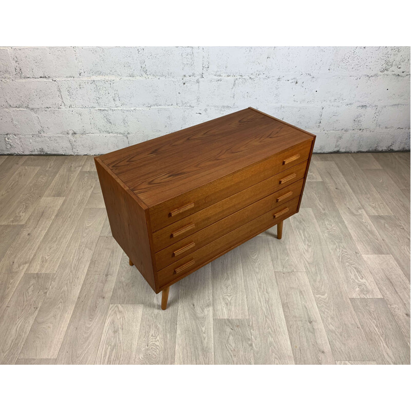 Scandinavian vintage teak chest of 4 drawers from Falsigs Møbelfabrik, 1960