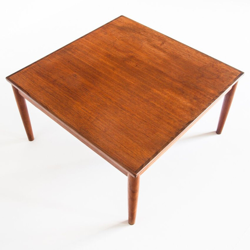 Ensemble vintage canapé trois places scandinave avec une table basse en teck par Edvard Valentinsen pour Fraska, Danemark 1960