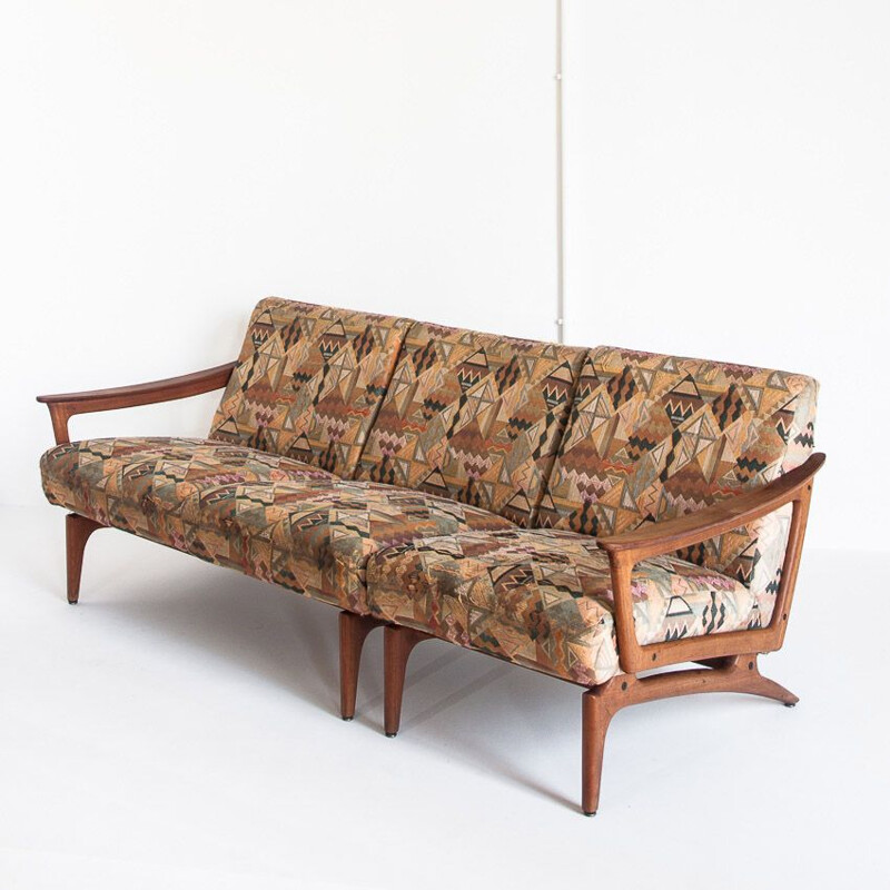 Scandinavian vintage three-seater sofa by Edvard Valentinsen for Fraska, Denmark 1960s