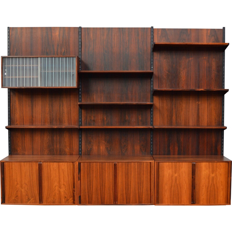 Modular wall unit system in rosewood, Kai KRISTIANSEN - 1960s