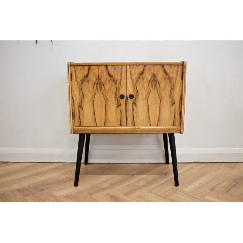 Mid-century walnut record cabinet, 1960s