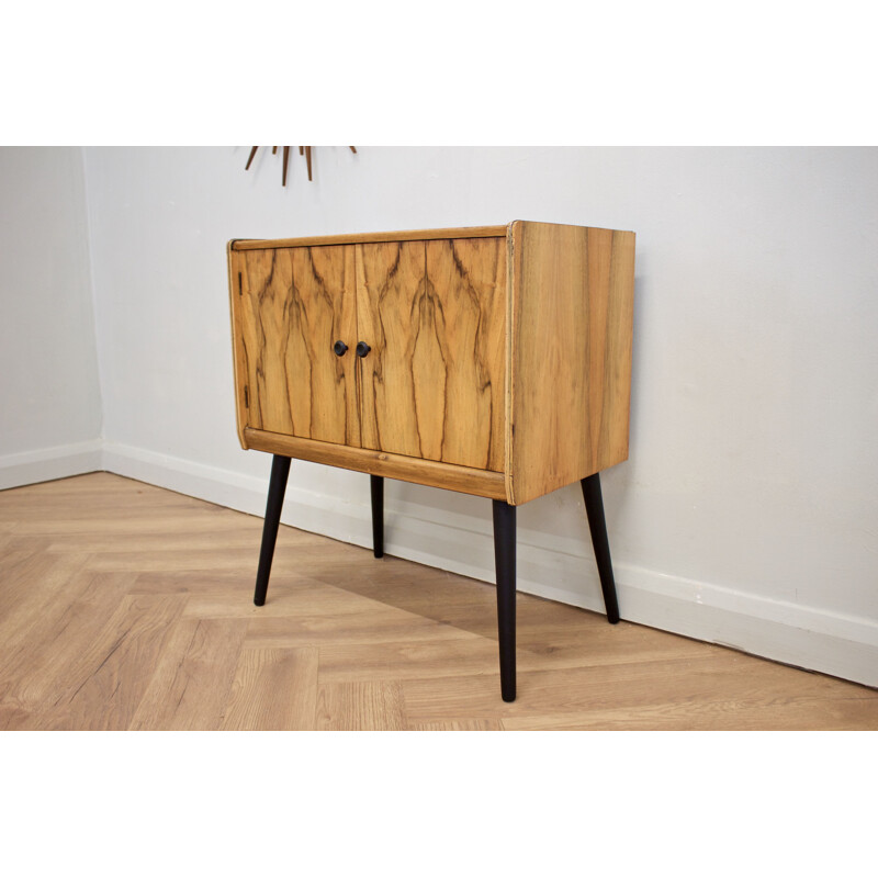 Mid-century walnut record cabinet, 1960s