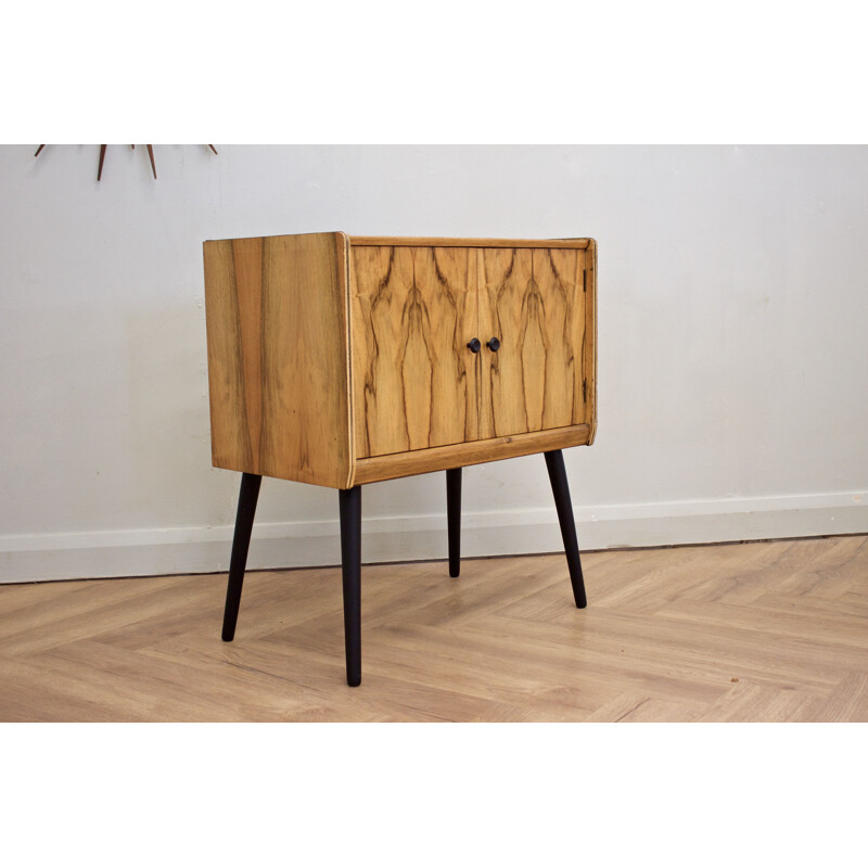 Mid-century walnut record cabinet, 1960s