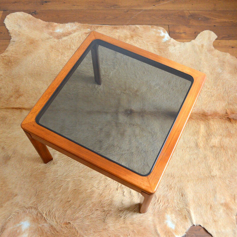Scandinavian teak and glass coffee table, 1970