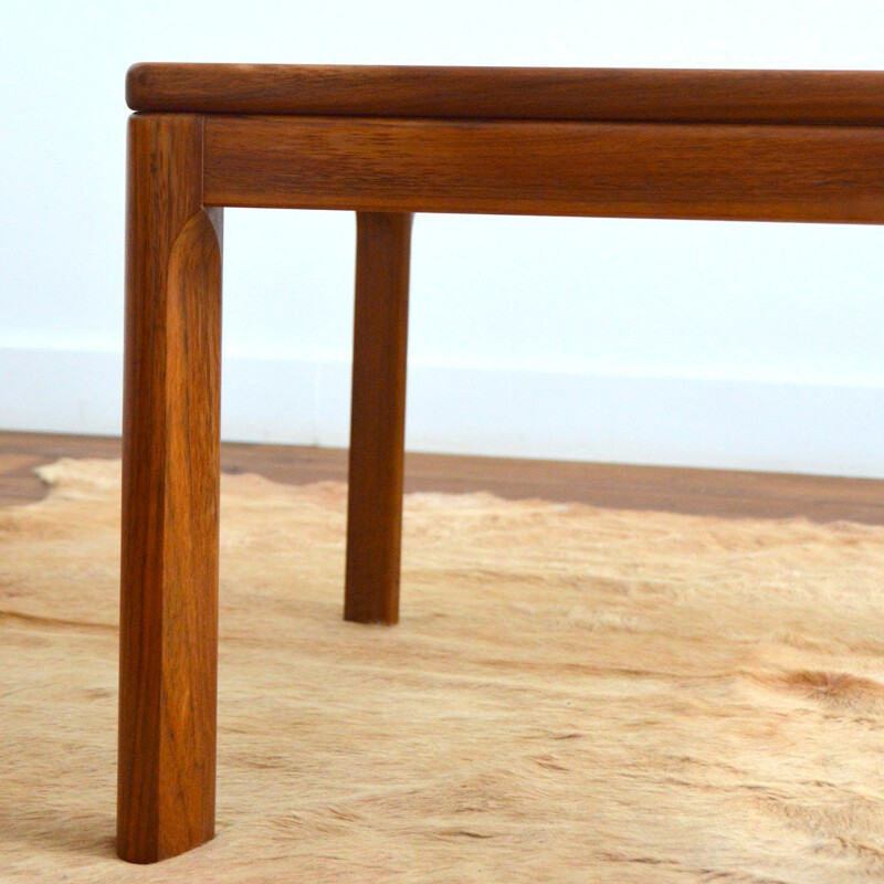 Scandinavian teak and glass coffee table, 1970