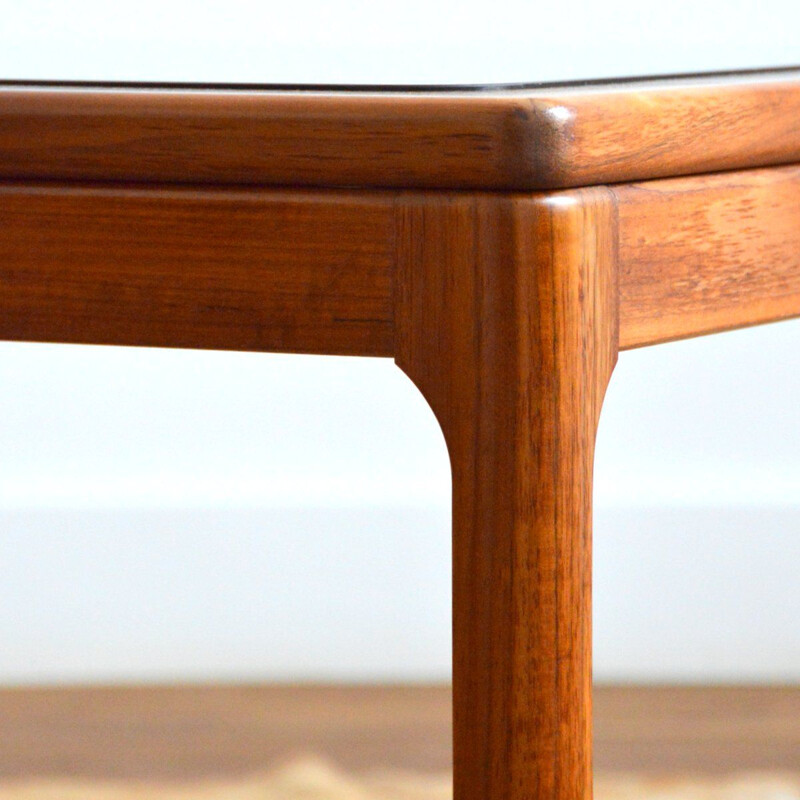 Scandinavian teak and glass coffee table, 1970