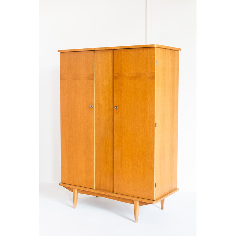 Vintage two-door oak cabinet, France 1960