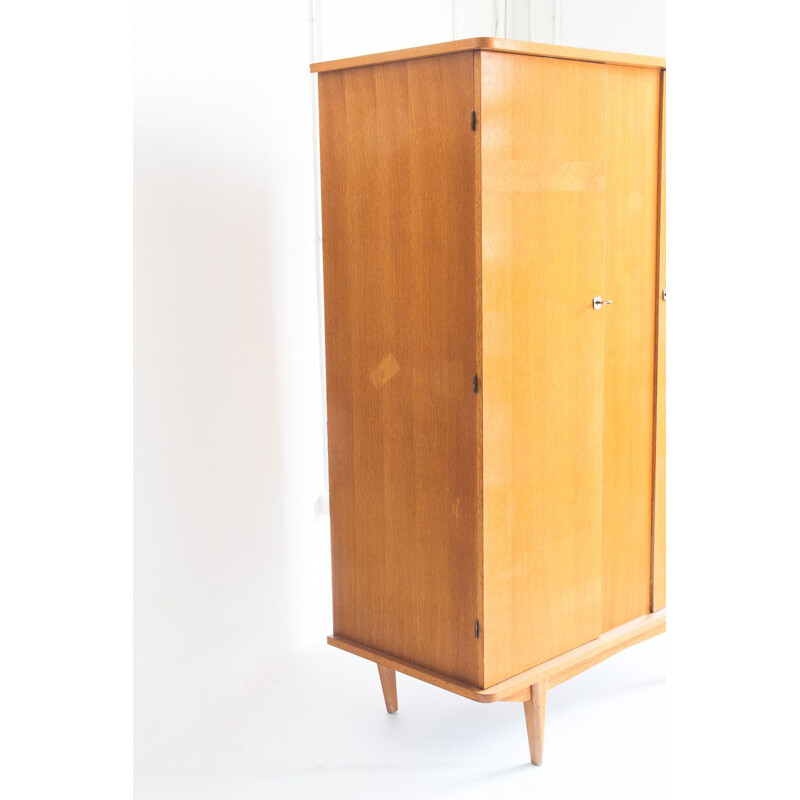 Vintage two-door oak cabinet, France 1960