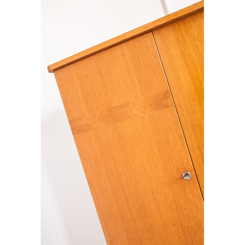 Vintage two-door oak cabinet, France 1960